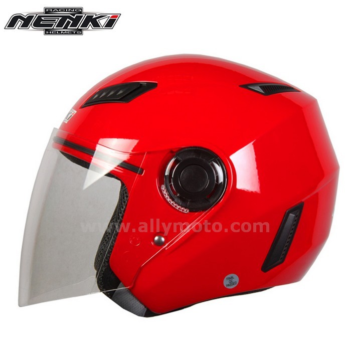 129 Nenki Open Face Helmet Motorbike Cruiser Chopper Touring Street Scooter Riding Clear Lens Shield@4